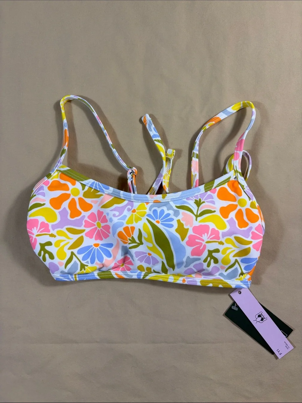 NWT Mixed Size Multicolor Floral Bralette‎ Bikini Set - Small Top/XS Bottom